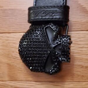 Harley Davidson Willie G Black Rhinestone Belt Size L